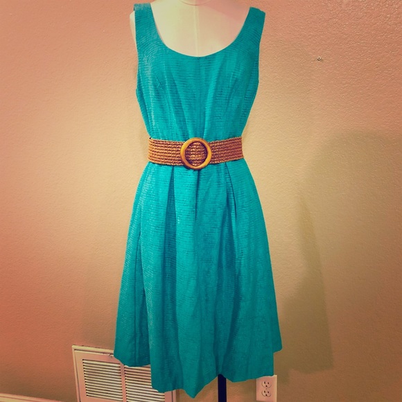 Nine West Dresses & Skirts - Nine West Teal blue Fit & Flare Dress sz 14